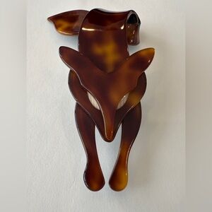 Vintage Lea Stein Paris Fox Brooch